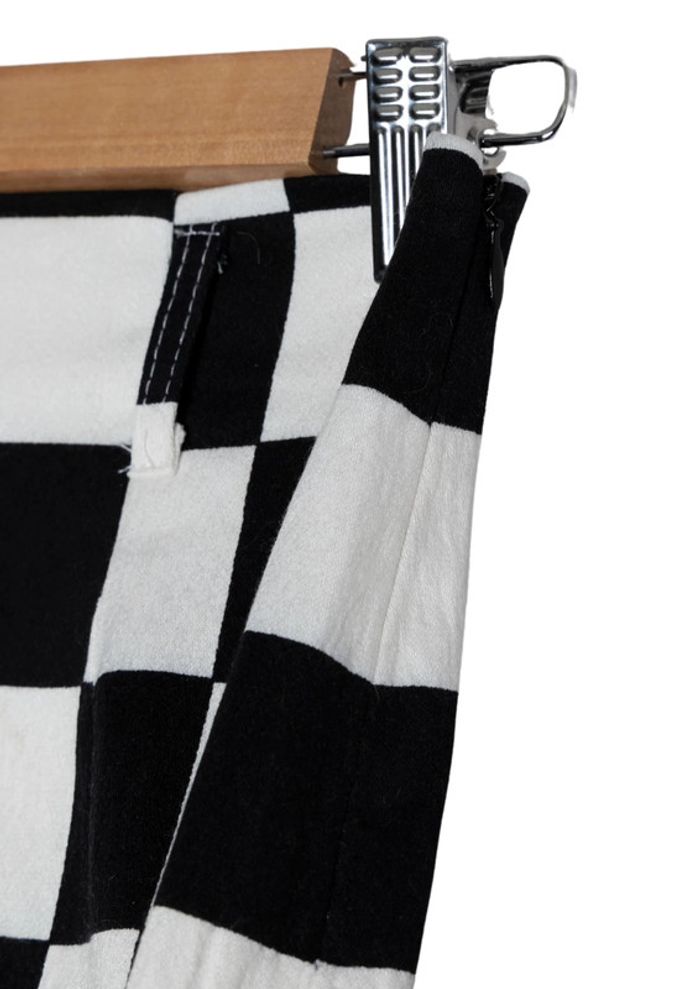 Jupe damier noir et blanc black and white checkered skirt promod - photo numéro 3