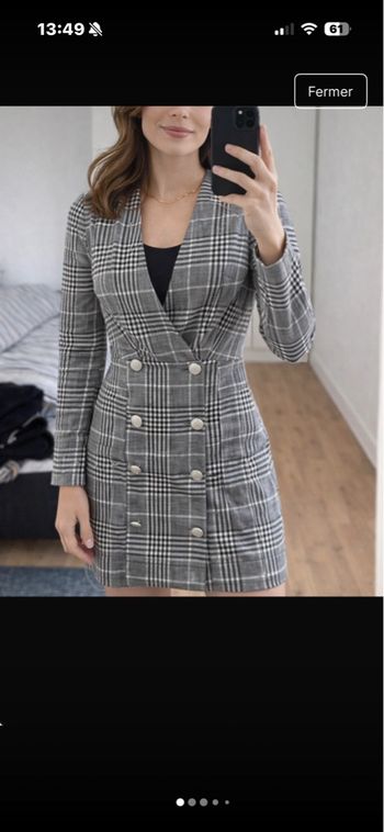 Robe blazer ZARA trf à carreaux taille XS XS / 34 / 6 • Très bon état • Zara