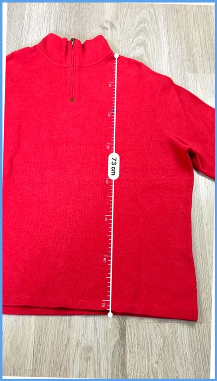 Pull camionneur Ralph Lauren Bordeaux col roulé quart zip Taille XXL - photo numéro 3