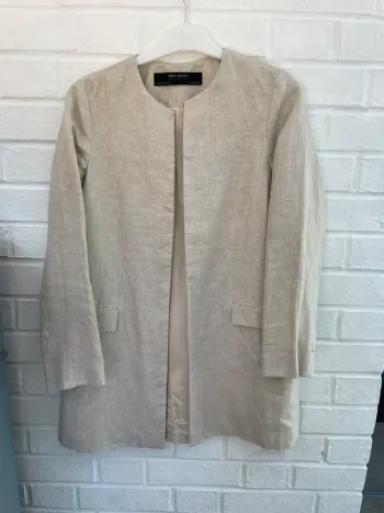 Veste mi longue lin Zara XS
