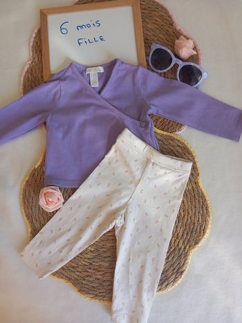 Cache cœur et leggings 6 mois