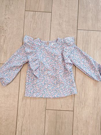 Blouse mauve à pois 2 ans