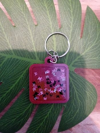 Porte-clé papillons résine epoxy