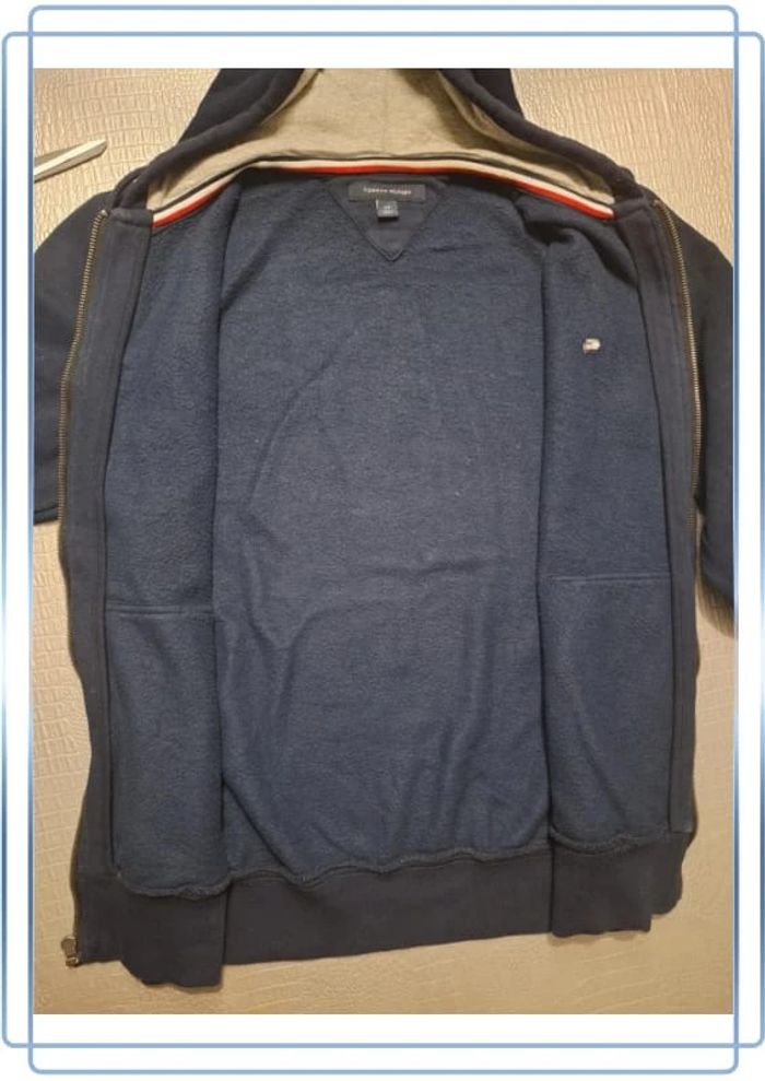 Sweat à capuche / hoodie full zip tommy Hilfiger - taille S - homme bleu brodé (326) - photo numéro 12