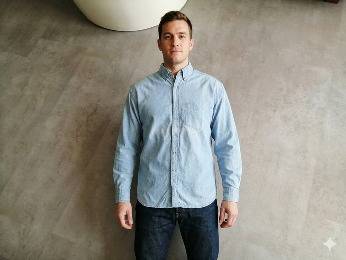 Chemise en jean bleu manches longues Taille L FREEP'S - photo numéro 1