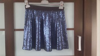 jupe femme bleu marine paillette cropp taille 40 neuve