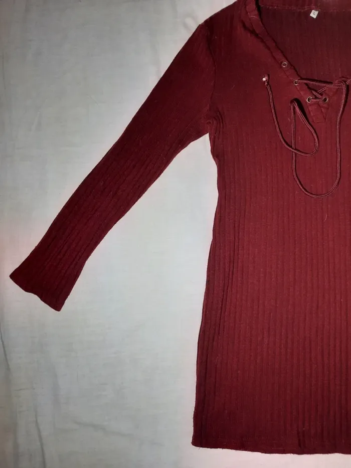 Blouse bordeaux vintage - photo numéro 3