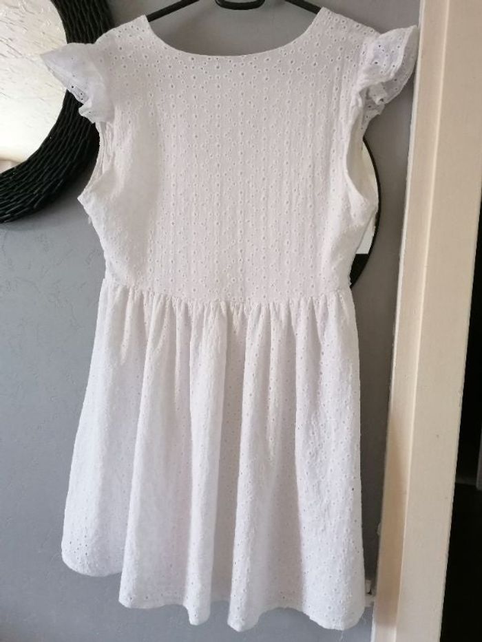 Robe d'été midi taille s, blanche, shein, dos nu