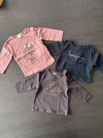 Lot de 3 t-shirts manches longues / sweat