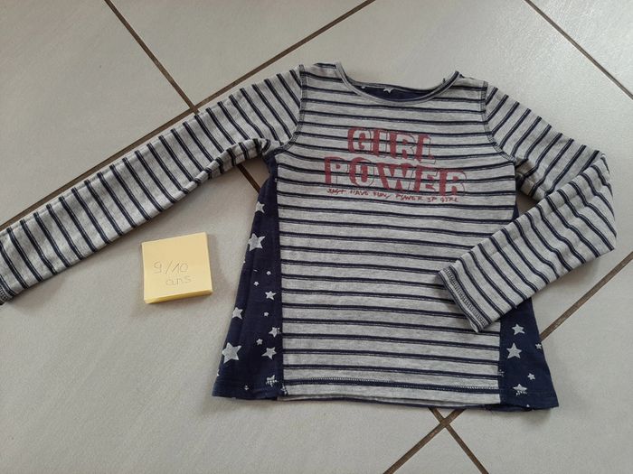 Tee-shirt manches longues réversibles 3 pommes 9 ans