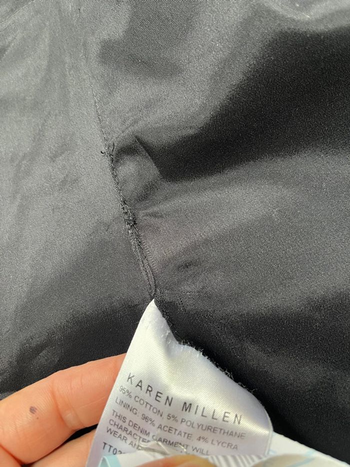 Bustier en jeans Karen Millen taille 40 avec surpiqûres beige - photo numéro 9