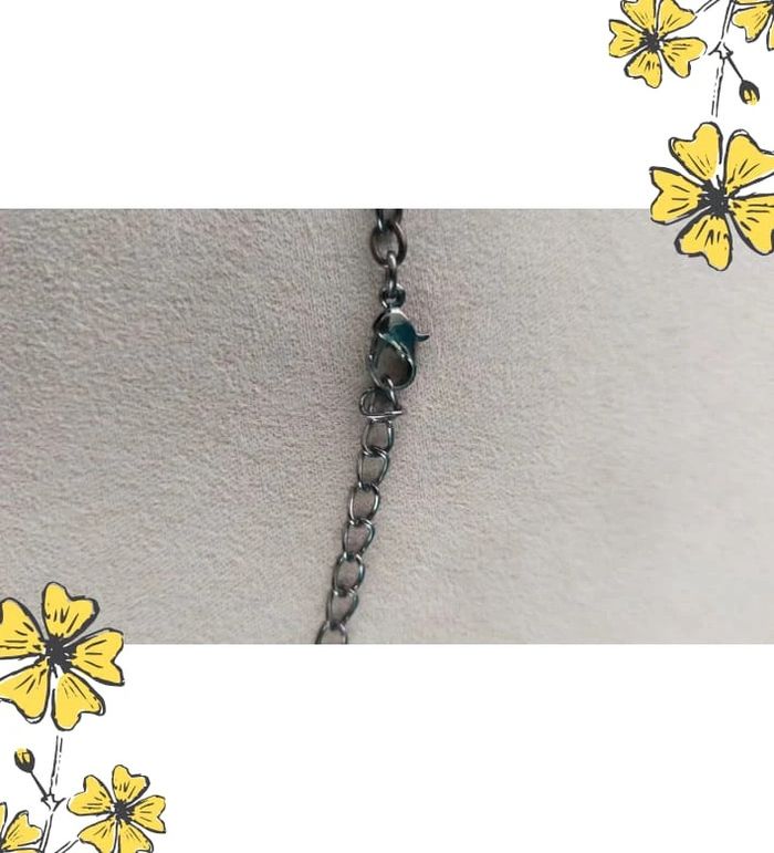 Collier graphique motifs panthère et émail bleu – Collection Brume Bleue - photo numéro 6