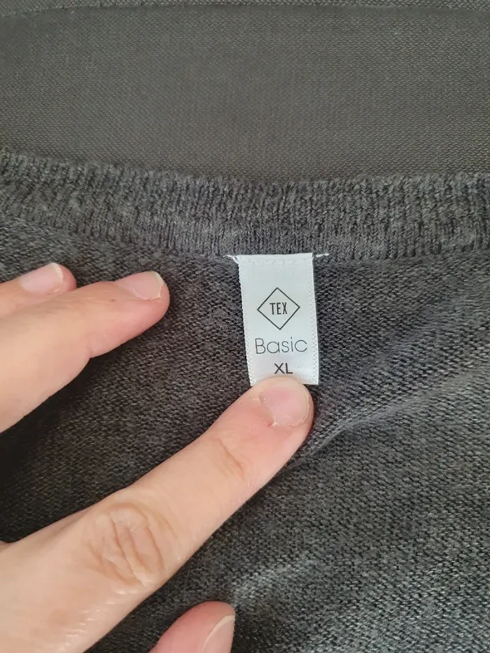 Pull col V gris Tex - photo numéro 2