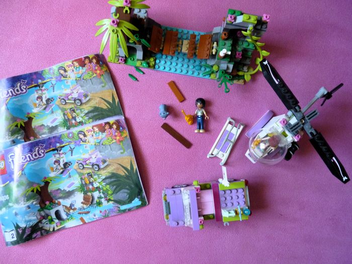 Lego friends Fille helicoptere jungle jeep jeu jouet construction boite 41036 TBE - photo numéro 3