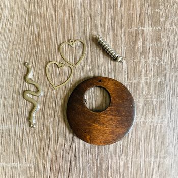 Lot de pendentifs | bois & argenté 🌸