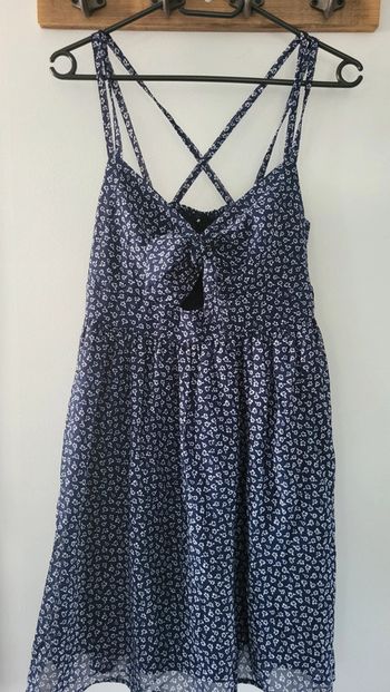 Jennyfer robe bretelles marine blanche taille M 38