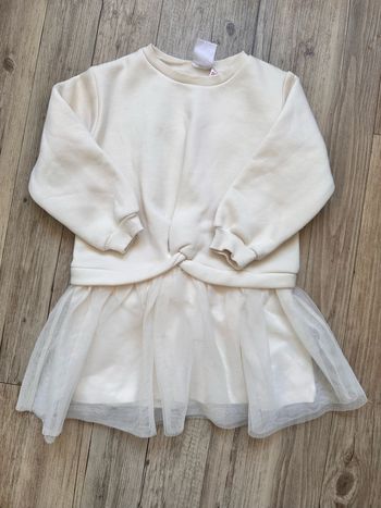 Robe pull à tulle Zara 3/4 ans crème