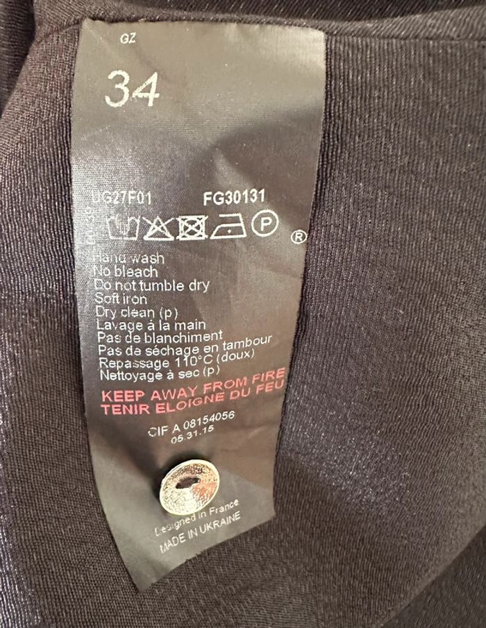 Robe casual noire manches longues col V femme taille 34 One step - photo numéro 10