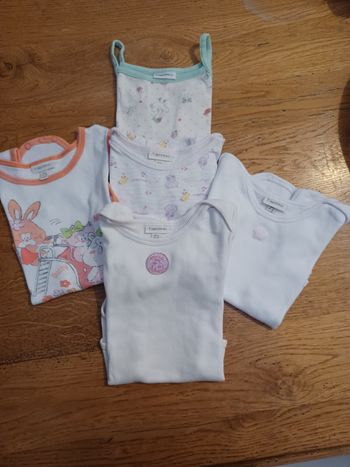 Lot body fille 12 mois
