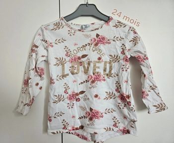 👕 T-shirt manches longues "Born to be loved" 92 cm (18-24 mois)