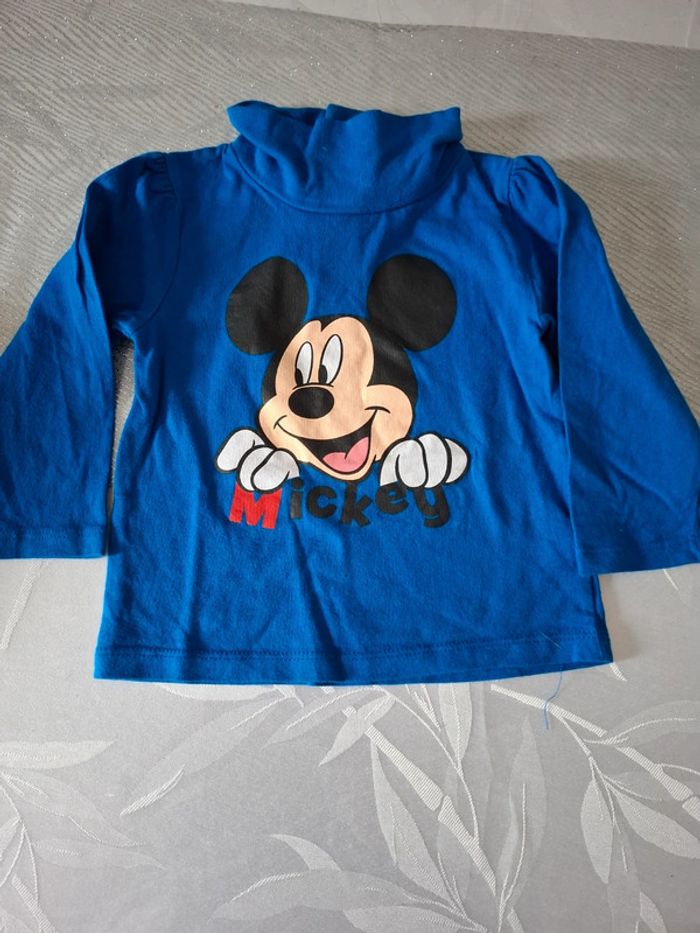 Tee shirt col roule Mickey 9 mois