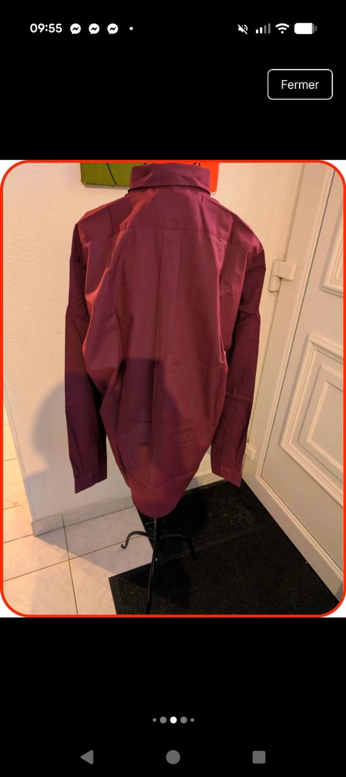 Chemise Laurent Cerrer - Bordeaux - T4 (XL) comme neuve - photo numéro 4