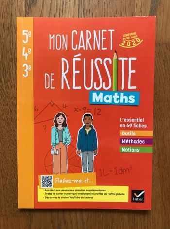 Mon carnet de réussite Maths 5e 4e 3e - Ed. 2021 - Cahier de l’élève