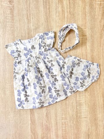 Robe - bloomer - bandeau bébé fille