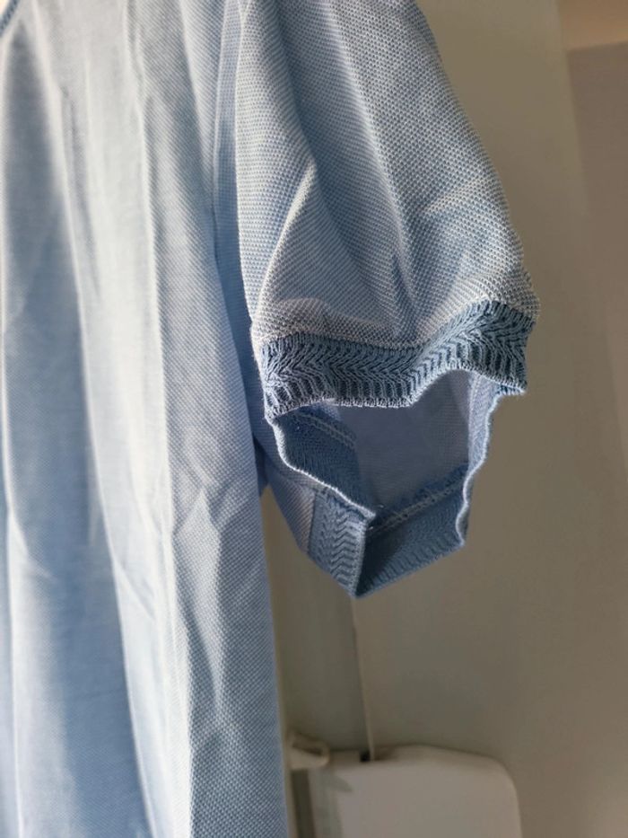 T-shirt bleu clair tissu polo L - photo numéro 5