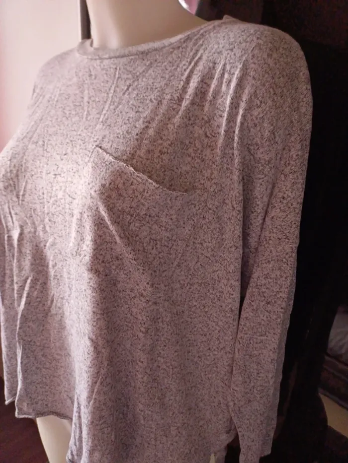 Pull gris chiné taille S - photo numéro 2