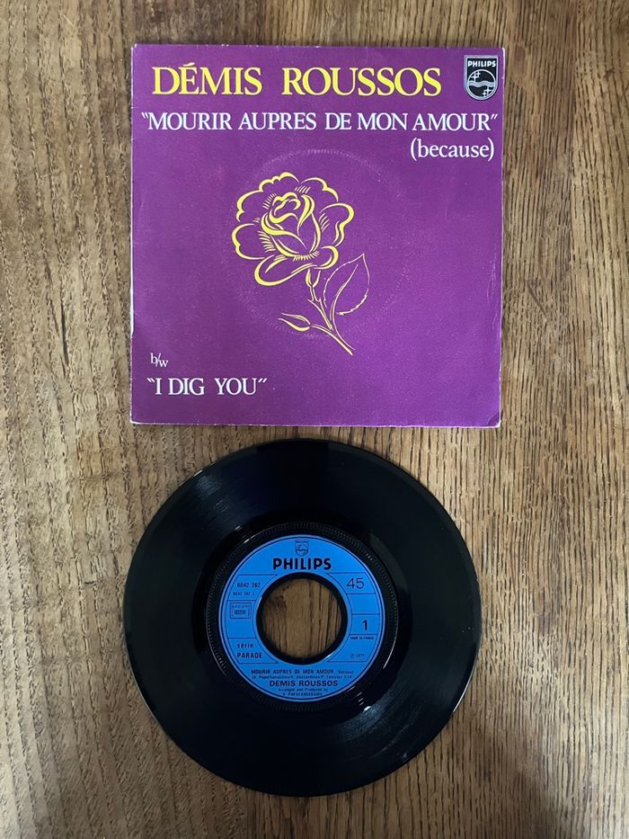 Vinyle 45 tours -Demis Roussos-Mourir auprès de mon amour