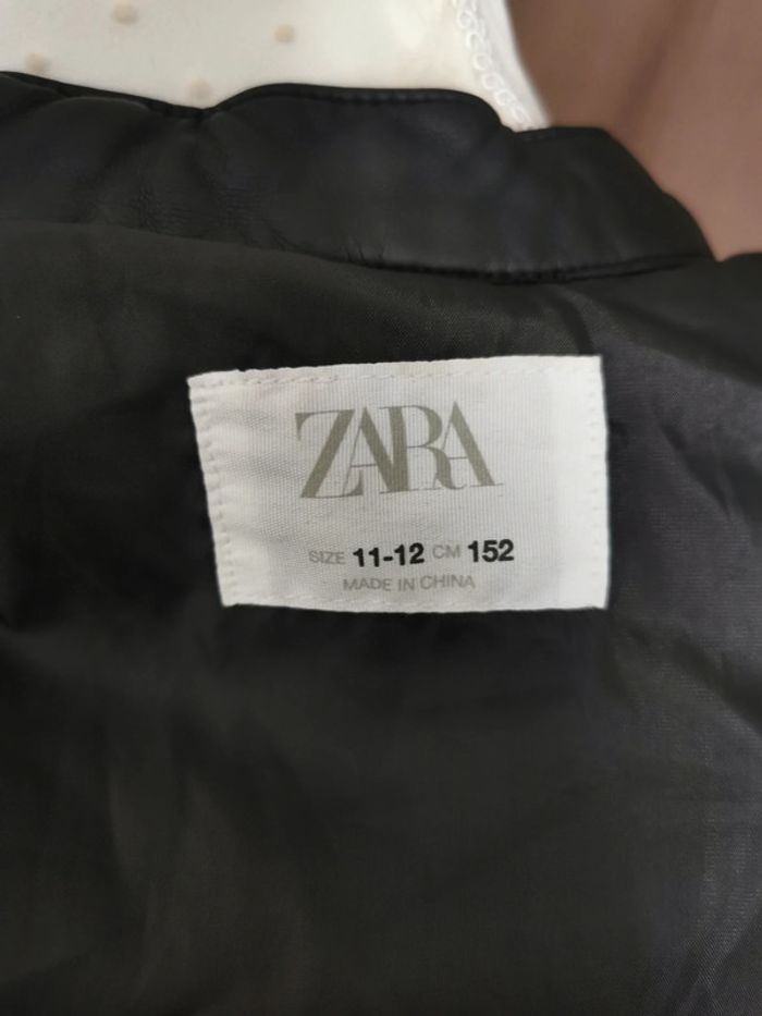 Blouson blazer perfecto veste en cuir noir Zara taille 11-12 ans - photo numéro 4