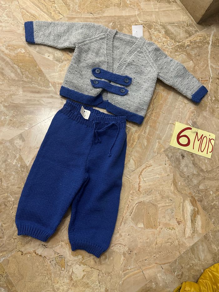 Ensemble chaud laine tricotée 6 mois