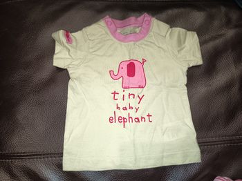 T-shirt fantaisie manches courtes fille, H&M, taille 1-3 mois
