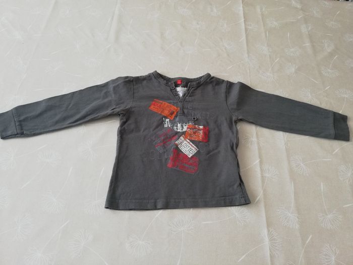 Tee shirt 4 ans gris manches longues tissaia