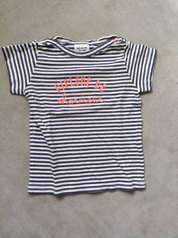 Tee shirt bleu rayé tape a l'oeil 9 mois
