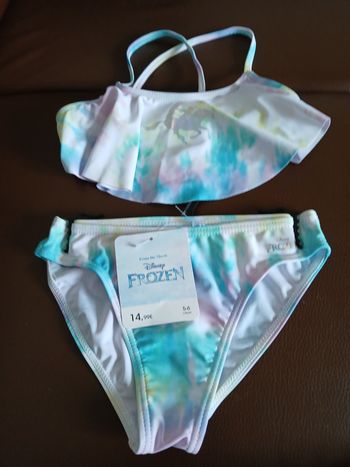 maillot de bain fille la reine des neiges disney 116 cm 5/6 ans 