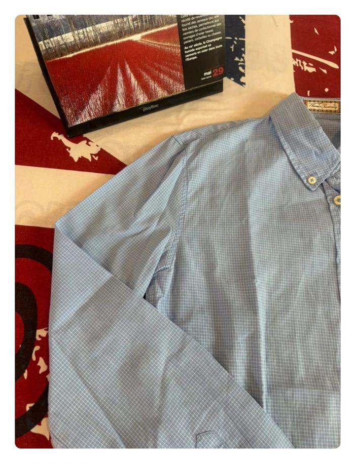 Chemise à carreau bleu et blanche Thomas Burberry femme S/M - photo numéro 3