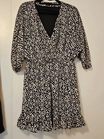 Robe leopard cache coeur en voile Etam