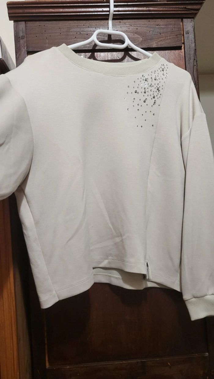 Pull gris beige taille L - photo numéro 2