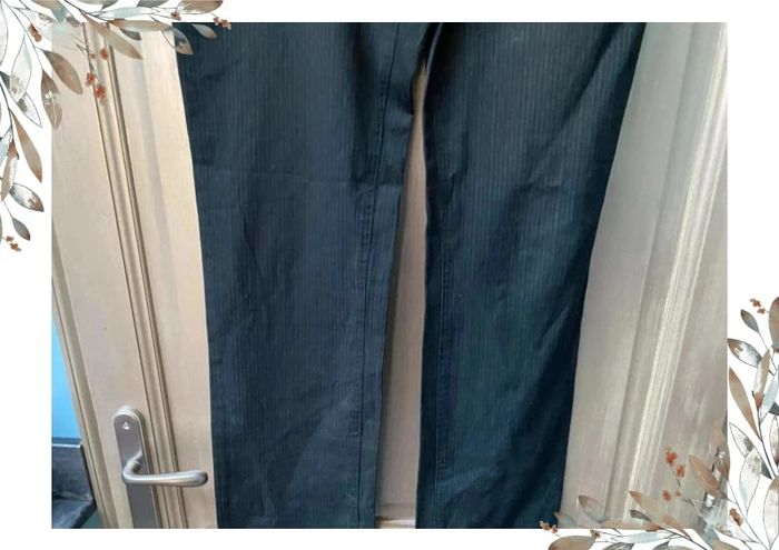 Pantalon noir rayés blanc Brice taille 42 - photo numéro 3