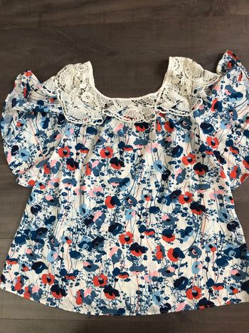 T shirt blouse Morgan taille 36 imprimé japonisant