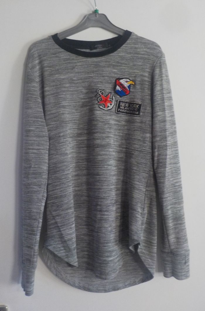 TSHIRT GRIS MANCHES LONGUES JOHN H TAILLE L
