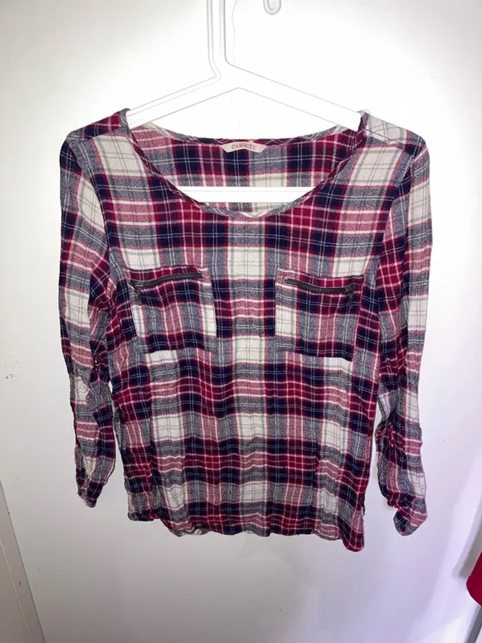 Blouse à carreau camaïeu