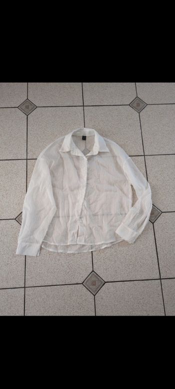 Chemise femme Shein 38 transparente blanc