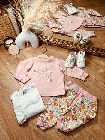 Taille 6 mois tenue 3p fille multimarque rose pale * demoiselle * 🎀
