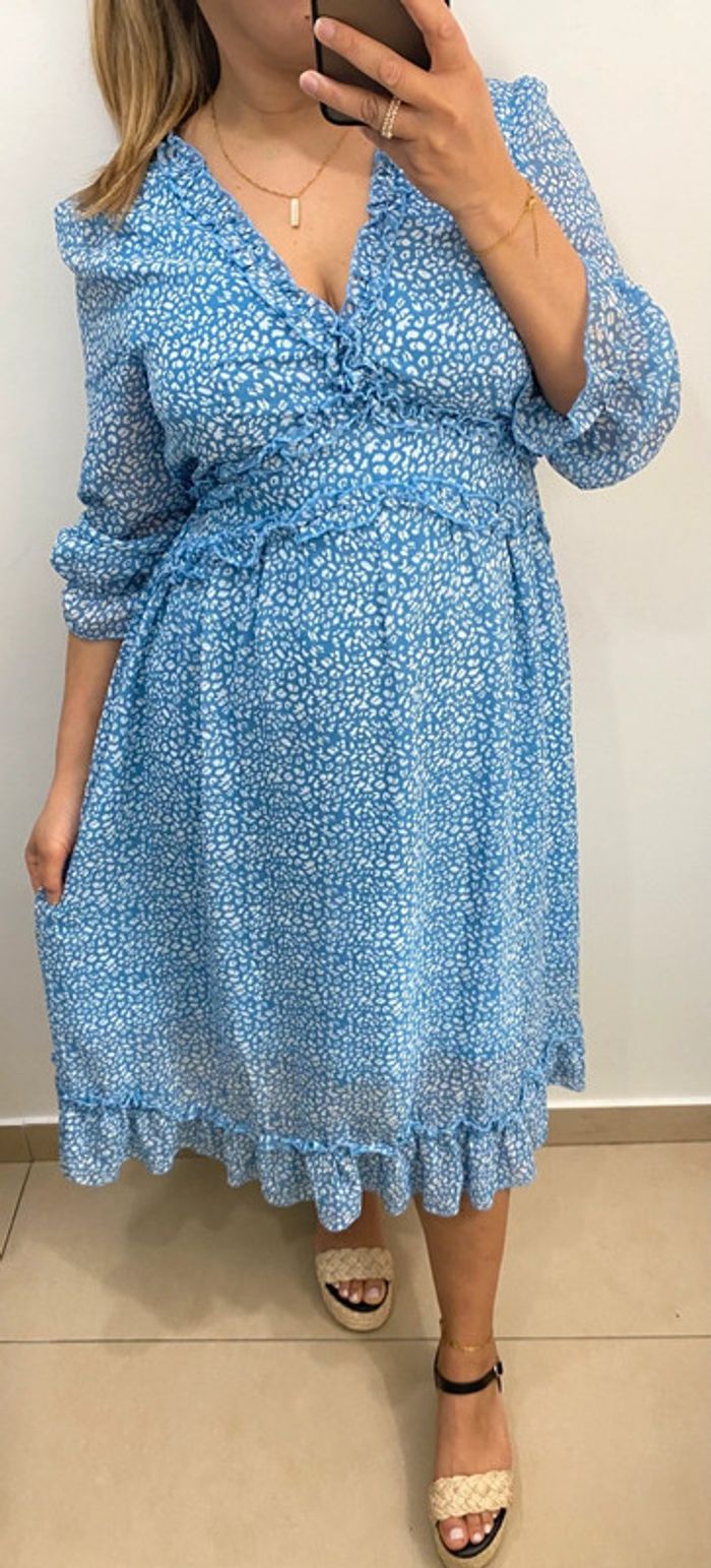 Robe Imprimée Avec Volant Taille M