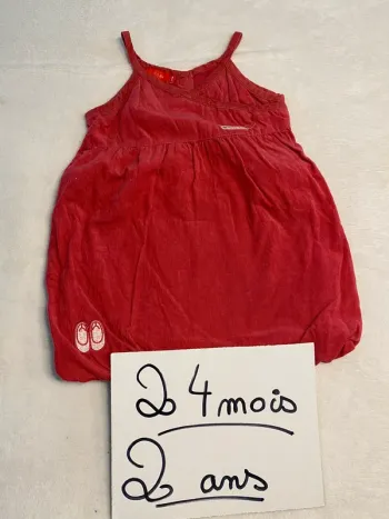 Robe hiver velour côtelé doublé 2 ans