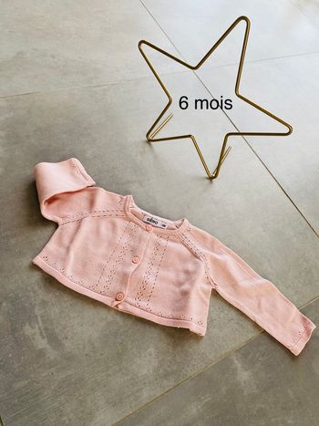 Gilet court / boléro rose 6 mois gémo