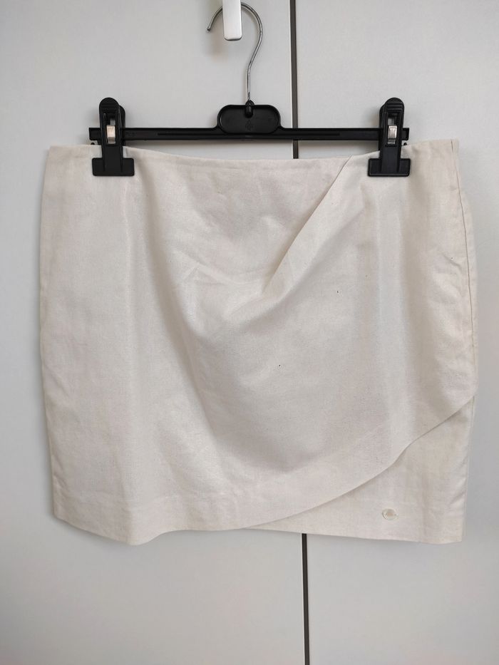 Jupe en lin ivoire & dorée – Les Petites Bombes LPB – T. S / 36